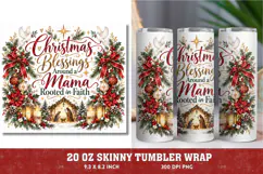 Blessed Mama Christmas 20oz Tumbler Wrap, Christian Mom Chri Product Image 1