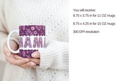 Mother's Day Floral Mug Wrap, Mug Sublimation png Product Image 2