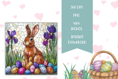 Stained Glass Easter Bunny Sublimation, Easter Bunny PNG Product Image 2