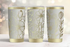 20oz Tumbler laser svg wrap| Daisy and Wildflowers pattern Product Image 3