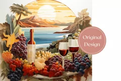 3D Wine Tumbler Wrap Design, Summer Tumbler Sublimation 3D Product Image 2