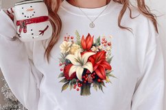 Christmas Flowers Watercolor Clipart, Christmas PNG Product Image 2
