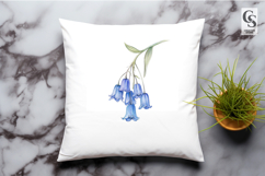 Blue Bellflower Botanical Illustration Clipart PNG Product Image 3