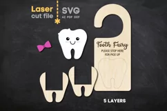 Tooth Fairy Door Hanger SVG Laser cut file for Glowforge Product Image 3