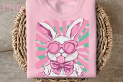 Retro Easter Bunny Blowing Bubble PNG Product Image 2