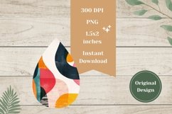 Abstract Teardrop Earrings, Abstract Earrings Sublimation Product Image 2