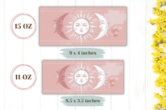 Moon Mug Wrap, Sun Mug Design, Light Pink Mug Sublimation Product Image 2