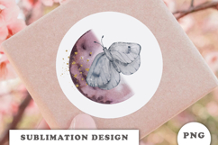 Watercolor Moon with Butterfly png Product Image 2