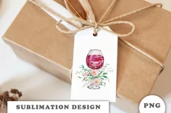 Watercolor Wine Glass Floral clipart Product Image 2