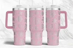 Tumbler laser svg| 40oz Tumbler Christmas Snowflakes wrap Product Image 2