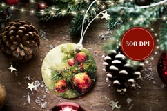 Watercolor Christmas Balls Ornament, Christmas Ornament PNG Product Image 2