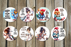 Good morning | 8 coffee Round earring sublimation designs Product Image 2