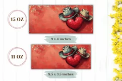 Western Mug Wrap Design, Cowboy Mug Design, Love PNG Product Image 2