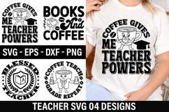Teacher SVG Design - Coffee Teach Grade Repeat Product Image 1