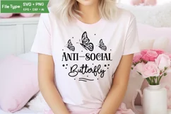 Anti-social Butterfly SVG Cut File | Sassy SVG Design Product Image 2