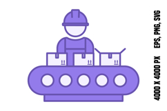 Colored Assembly Line Icon Product Image 1