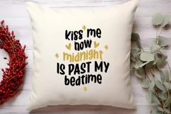 Kiss me now midnight is past my bedtime SVG, Happy New Year Product Image 2