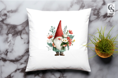 Watercolor Red Garden Gnome Clipart Sublimation PNG Product Image 3