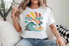 Stay salty Summer PNG, Retro Beach PNG Sublimation Design Product Image 2