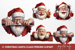 Christmas Santa Claus Peeking Clipart Product Image 1