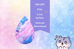 Liquid Teardrop Earring Sublimation, Fluid Art Earring PNG Product Image 2