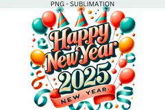 2025 New Year PNG Design, Holiday Shirt Print, Digital Product Image 4