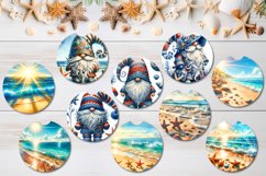 Gnome Beach Life | Car coaster &amp; key chain design bundle Product Image 2