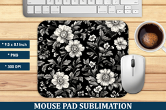 Vintage Flower Pattern Mouse Pad | Mouse Pad Sublimation Product Image 1