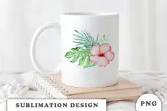 Watercolor Tropical Flowers Bouquet png Product Image 2