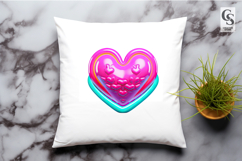 Colorful Neon Heart Clipart Sublimation PNG Product Image 2