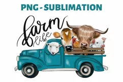 Farm Animals | Sublimation Png | Hand Drawn |Turquoise Truck Product Image 1