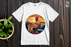 Sunset Rooster Clipart Sublimation PNG Product Image 2