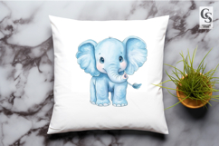 Cute Baby Elephant Watercolor Clipart Sublimation PNG Product Image 2