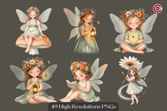 Whimsical Floral Fairy Girls Clipart Bundle Product Image 2