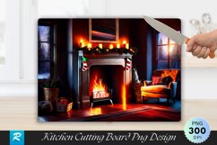 Farmhouse Fireplace with Recycled Fabric Cutting Board PNG Product Image 1