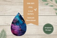 Fluid Art Teardrop Earrings Design, Liquid Earrings Template Product Image 2