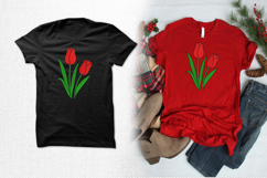 Red Tulip Pair Three Size Embroidery Design Product Image 2