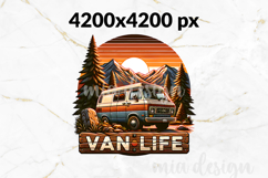 Van Life PNG, Retro Camper Van Mountain Sublimation Design Product Image 2