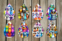 Funny pets | cartoon Teardrop earring sublimation design Product Image 2