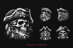 10 Bundle Dark Art Pirates Captain Skull Death Horror Tattoo Product Image 3