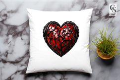 Dark Gothic Vine Heart Illustration PNG Product Image 3
