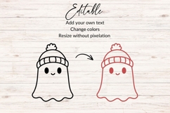Cute Ghost with Bonnet SVG, Halloween Ghost SVG Product Image 2