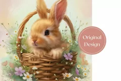 Easter Bunny Tumbler Template, Floral Bunny Tumbler Design Product Image 2