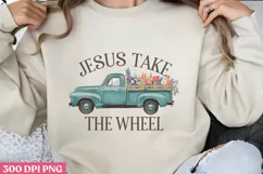 Jesus take the wheel PNG, Christian Jesus Sublimation Product Image 1