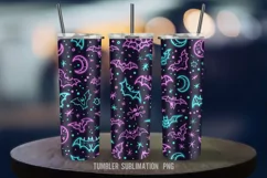 Neon Tumbler with Glowing Bats