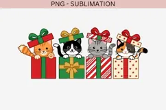 Cute Christmas cats png design for T-shirts Product Image 3