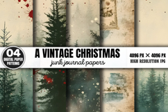 A Vintage Christmas Journal Digital Paper JPG Product Image 1