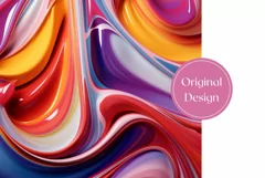 Wave Liquid Tumbler Wrap, Colorful Tumbler Sublimation Product Image 2