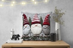 Embroidery Christmas Gnome Pillow Case, Winter Pillow PNG Product Image 2