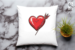 Arrow Through Heart Illustration Clipart Sublimation PNG Product Image 3